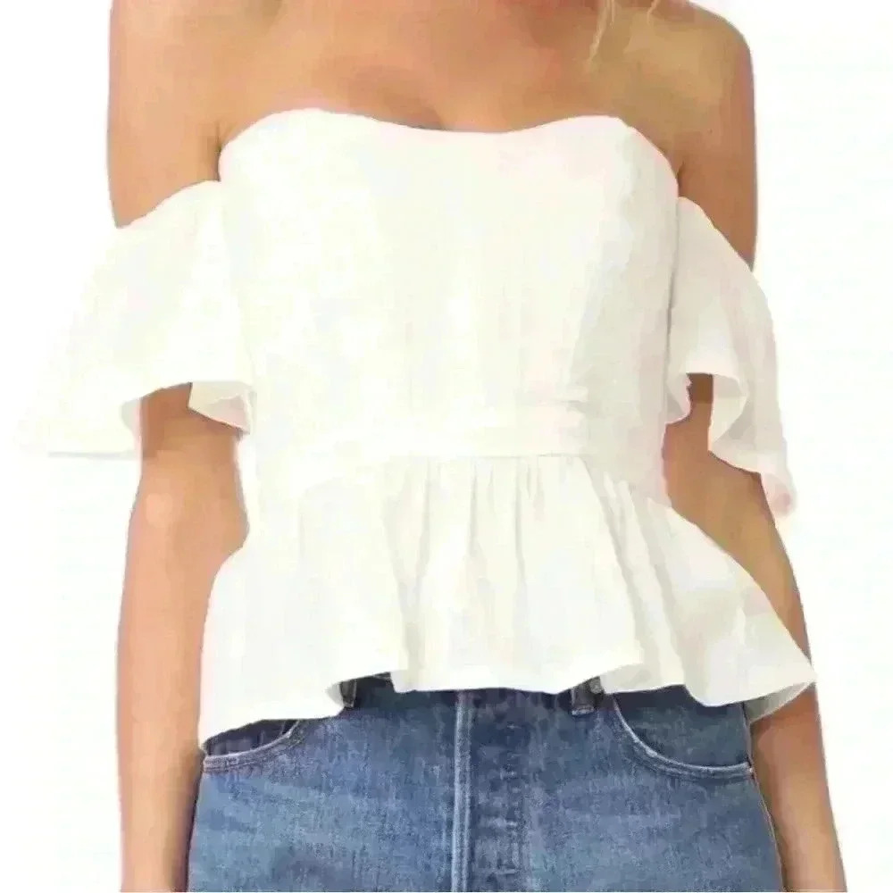 Petit Trois Bustier by McGuire Denim‎ size Small White Ladies Top Blouse